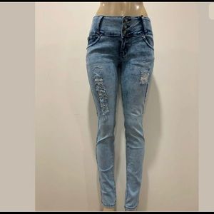 new Tush Push  Colombian fade blue jeans